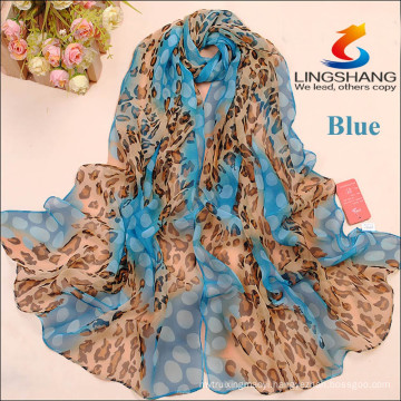 Leapord personality leopard print leopard pattern scarf sunscreen large square chiffon scarf shawl